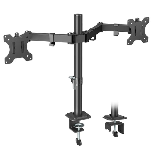 Dual Computer Monitor Stand 27 32  Inch Vesa Screen, 2 Arm Desk Mount