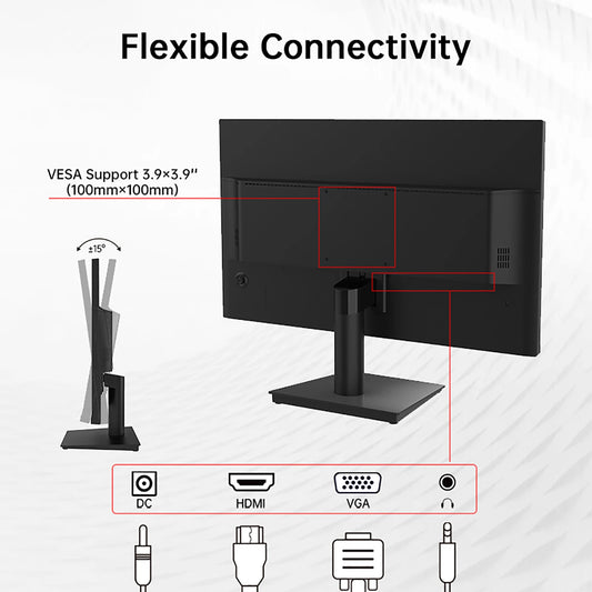 24 Inch 1080P Monitor 100Hz, FreeSync Gaming Monitor, HDMI, VGA